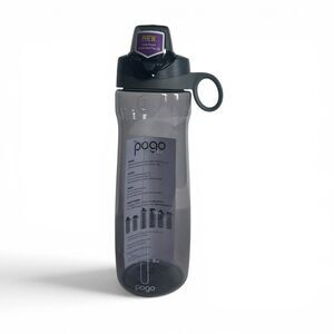 NWT Pogo BPA-Free Tritan Plastic Water Bottle with Chug Lid, 32 Oz, Grey